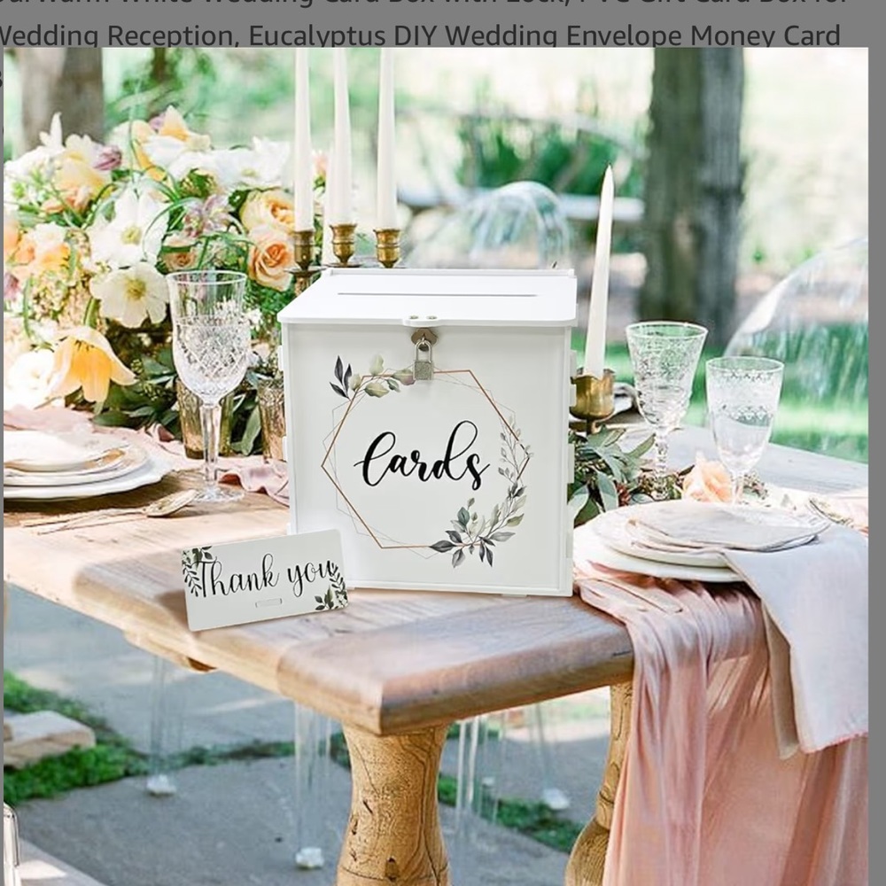 Green and White Wedding Card Box - Picture 5 of 6